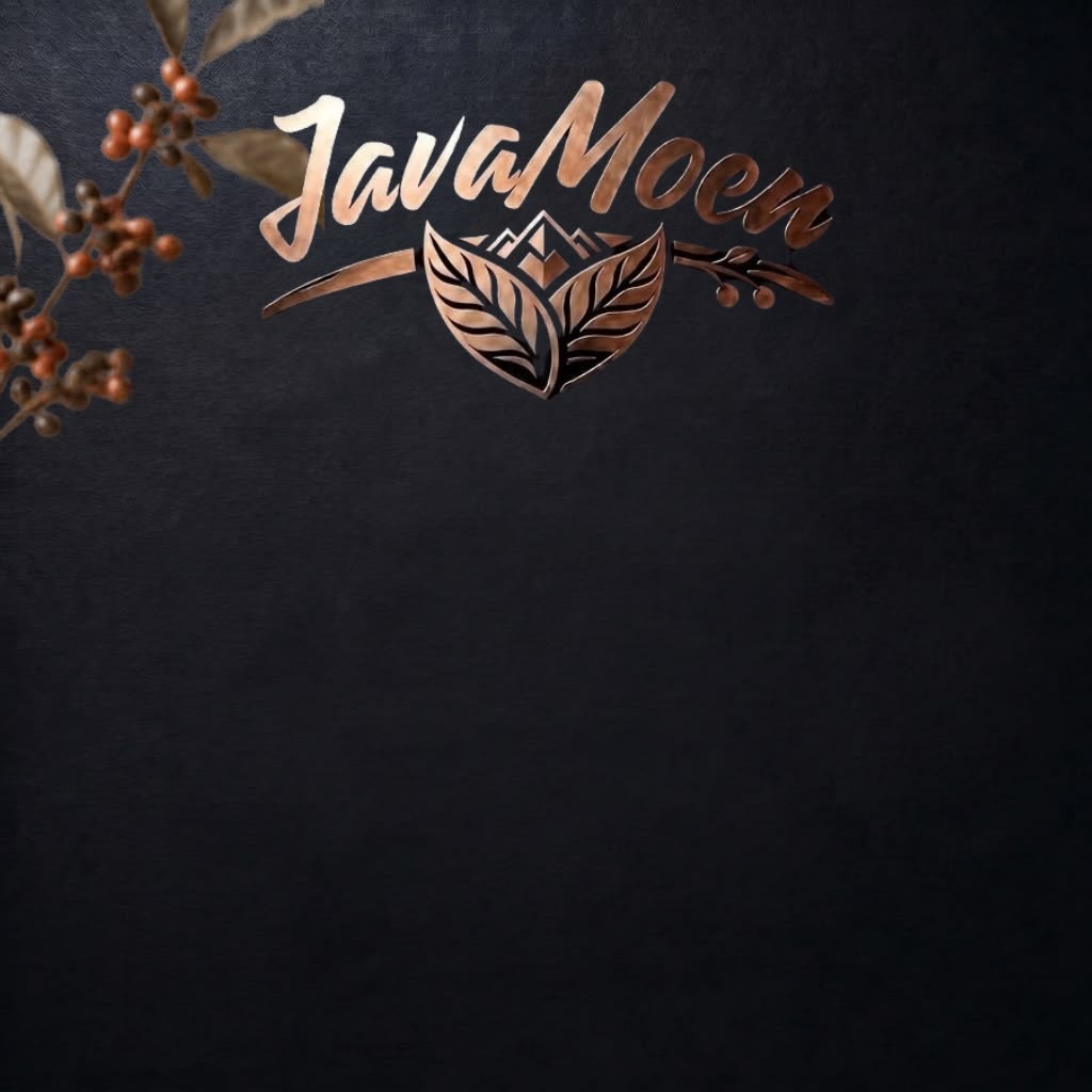 JavaMoen Indonesian Specialty Coffee embossed bronze logo background